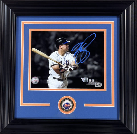 Mike Piazza Signed NY Mets 8x10 Photo Framed W/ Coin Auto Fanatics MLB Holo COA