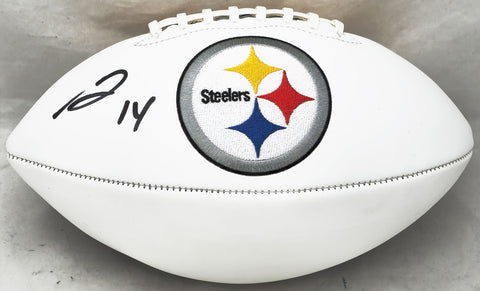 George Pickens Autographed Steelers White Logo Football Beckett QR #BJ56777