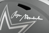 Roger Staubach Autographed Dallas Cowboys F/S Slate Speed Helmet - Beckett Holo