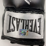 Autographed/Signed MIKE TYSON Imperfect Black Everlast Boxing Glove Hologram COA