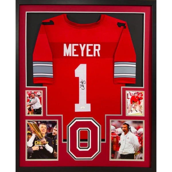 Urban Meyer Autographed Signed Framed Ohio State Jersey JSA