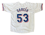 Adolis Garcia Texas Signed White Baseball Jersey BAS