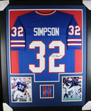 OJ SIMPSON (Bills blue TOWER) Signed Autographed Framed Jersey JSA