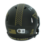 DeVonta Smith Autographed Eagles 2025 Salute to Service Mini Helmet Beckett