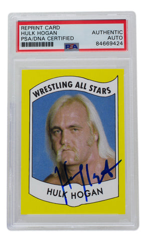 Hulk Hogan Signed Reprint 1982 Wrestling All Stars Card #2 PSA/DNA