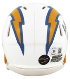 Chargers Kellen Winslow "HOF 95" Signed White Speed Mini Helmet BAS Witnessed