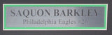 Saquon Barkley Signed/Auto Eagles Green Football Jersey Framed Beckett 194416