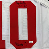 Autographed/Signed Troy Smith Heisman 06 Ohio State White College Jersey JSA COA