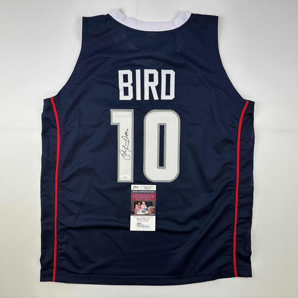 Autographed/Signed Sue Bird UConn Connecticut Blue College Jersey JSA COA