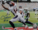 Courtland Sutton Autographed Broncos 8x10 Photo Catch vs Jets- JSA W Auth *Blue