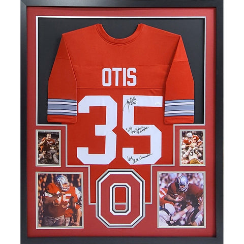 JIm Otis Autographed Signed Framed Ohio State Jersey JSA