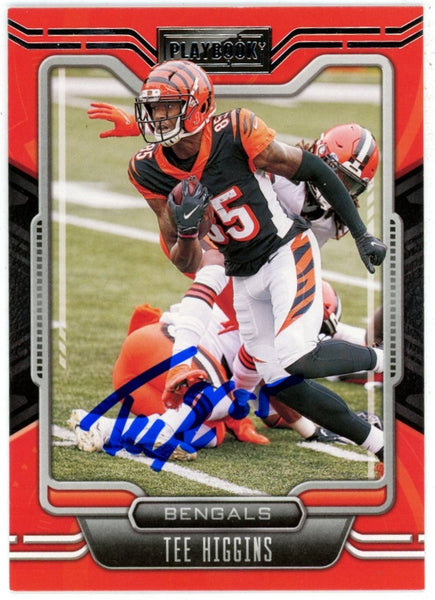 Tee Higgins Autographed 2021 Panini Playbook #14 Trading Card Beckett 50243