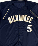 Brewers Outfielder GEOFF JENKINS Signed Custom Replica NAVY Jersey AUTO - BAS