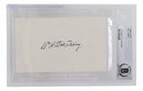 Bill Terry Signed Slabbed New York Giants Index Card BAS