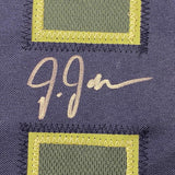 Framed Autographed/Signed Justin Jefferson 33x42 Green Football Jersey JSA COA