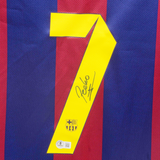 Pedro Signed FC Barcelona Home Soccer Jersey #7 with Beckett COA