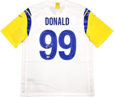RAMS AARON DONALD AUTOGRAPHED WHITE NIKE ON FIELD JERSEY SIZE L BECKETT 241358