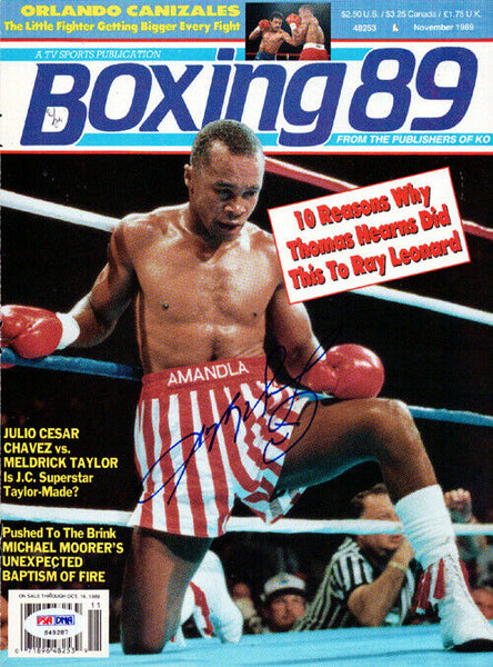 Sugar Ray Leonard Autographed Signed Boxing '89 Magazine Cover PSA/DNA #S49287