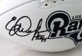 Eric Dickerson Signed Los Angeles Rams Logo Football w/HOF-Beckett W Auth *Split