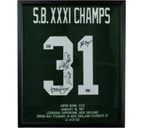 Favre/Rison/Levens/Brown/Freeman Signed Green Bay Framed SB Jersey -LE 131
