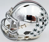 JUSTIN FIELDS AUTOGRAPHED OHIO STATE CHROME SILVER MINI HELMET BECKETT 189798