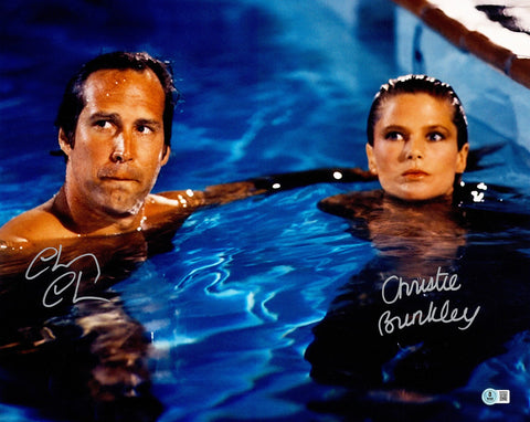 CHEVY CHASE & BRINKLEY AUTOGRAPHED 16X20 PHOTO VACATION GRISWOLD BECKETT 234421