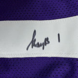 Framed Autographed/Signed Kayshon Boutte 35x39 LSU Purple Jersey JSA COA