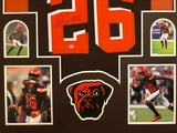 FRAMED CLEVELAND BROWNS GREEDY WILLIAMS AUTOGRAPHED SIGNED JERSEY BECKETT COA