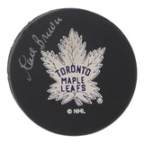 Carl Brewer Signed Toronto Maple Leafs Logo Puck (Beckett) 3xStanley Cup Champ