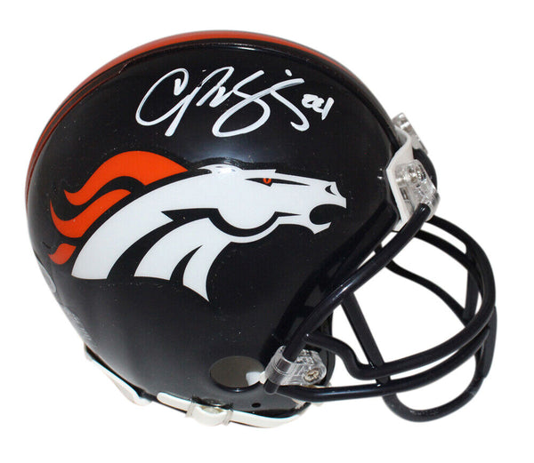 Champ Bailey Signed Denver Broncos Mini Helmet VSR4 HOF Beckett 40901