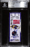 Ray Lewis Signed Baltimore Ravens 09/09/2001 Slab Ticket Beckett 37447