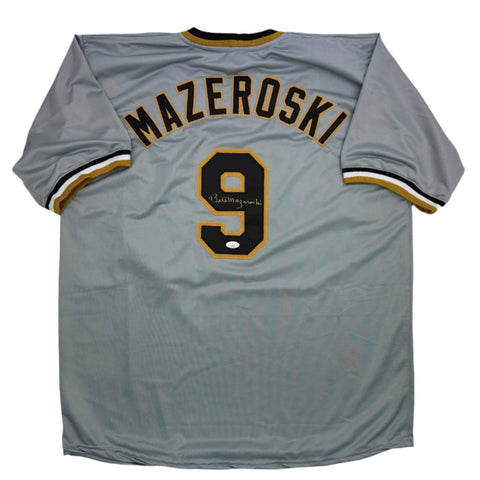 Autographed/Signed Bill Mazeroski Pittsburgh Grey Baseball Jersey JSA COA