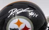 Diontae Johnson Autographed Black Mini Helmet Steelers Fanatics Holo B789069