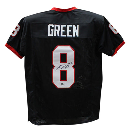 AJ Green Autographed/Signed College Style Black XL Jersey Beckett 39314