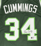 TERRY CUMMINGS Signed Custom Replica Green / White Bucks Jersey AUTO - BAS