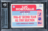 Kings Luc Robitaille Signed 1987 Topps Sticker Inserts #12 Card BAS Slabbed