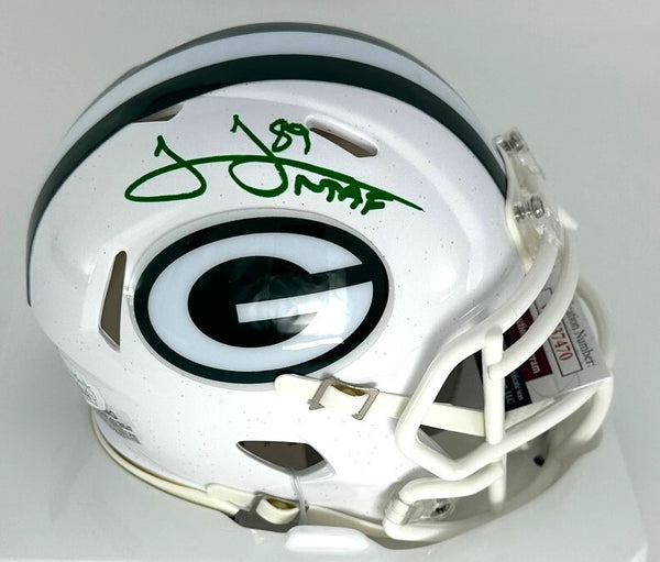 Packers JAMES JONES Signed Riddell ALTERNATE WHITE Speed Mini Helmet AUTO - JSA