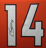 COURTLAND SUTTON (Broncos orange SKYLINE) Signed Autographed Framed Jersey JSA