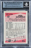 Penguins Phil Bourque Authentic Signed 1989 Topps #19 Card BAS Slabbed