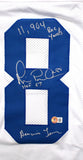 Michael Irvin Signed White Pro Style Jersey w/ 3 Inscriptions-Beckett W Hologram