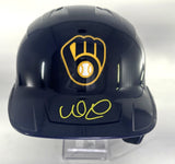 Brewers WILLIAM CONTRERAS Signed Full Size Milwaukee Rawlings Helmet AUTO - BAS