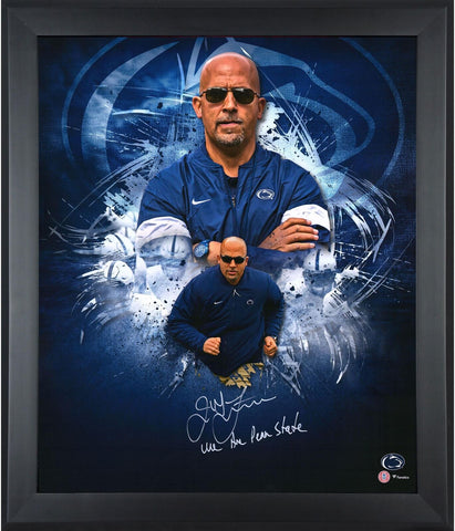 James Franklin Penn State Nittany Lions FRMD Signed 20"x24" In Focus Photo w/Ins