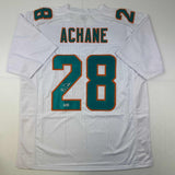 Autographed/Signed De'Von DeVon Achane Miami White Jersey Beckett BAS COA