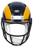 Isaac Bruce Autographed Rams 1981-99 Throwback Speed Full Size Helmet Beckett