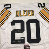 Autographed/Signed Rocky Bleier 4x SB Champ Pittsburgh White Football Jersey JSA