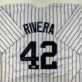 Autographed/Signed Mariano Rivera New York Pinstripe Jersey BAS Holo