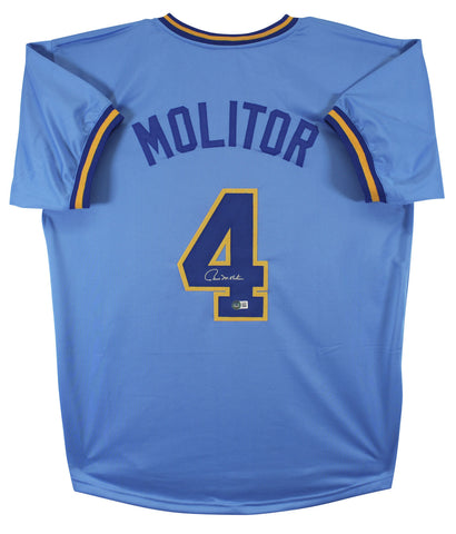 Paul Molitor Authentic Signed Light Blue Pro Style Jersey Autographed BAS