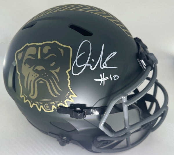 Browns QUINSON JUDKINS Signed Full Size Replica 2025 SALUTE Helmet AUTO - BAS
