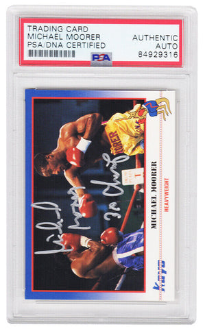 Michael Moorer Signed 1991 Kayo Boxing Card #207 w/3x Champ - (PSA Encapsulated)