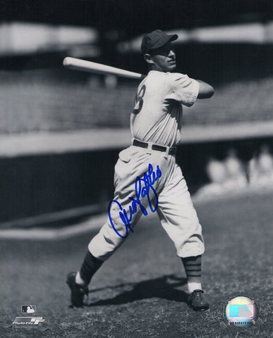 Andy Pafko Signed Chicago Cubs B&W Swinging Bat 8x10 Photo - (SCHWARTZ COA)